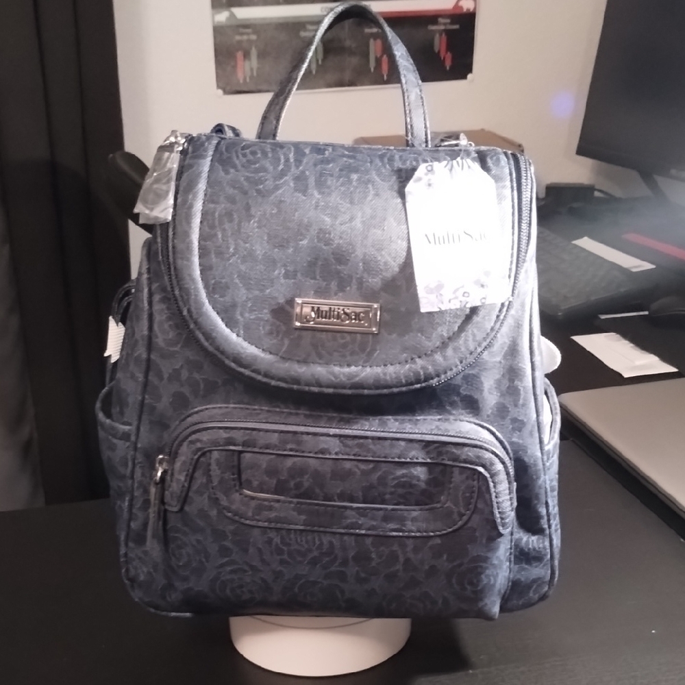 Multisac Navy Floral Backpack